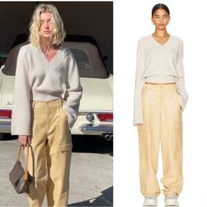 Helsa Cream V-Neck Sweater